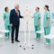 White PVC Human Skeleton Model with Movable Joints and Rolling Metal Stand